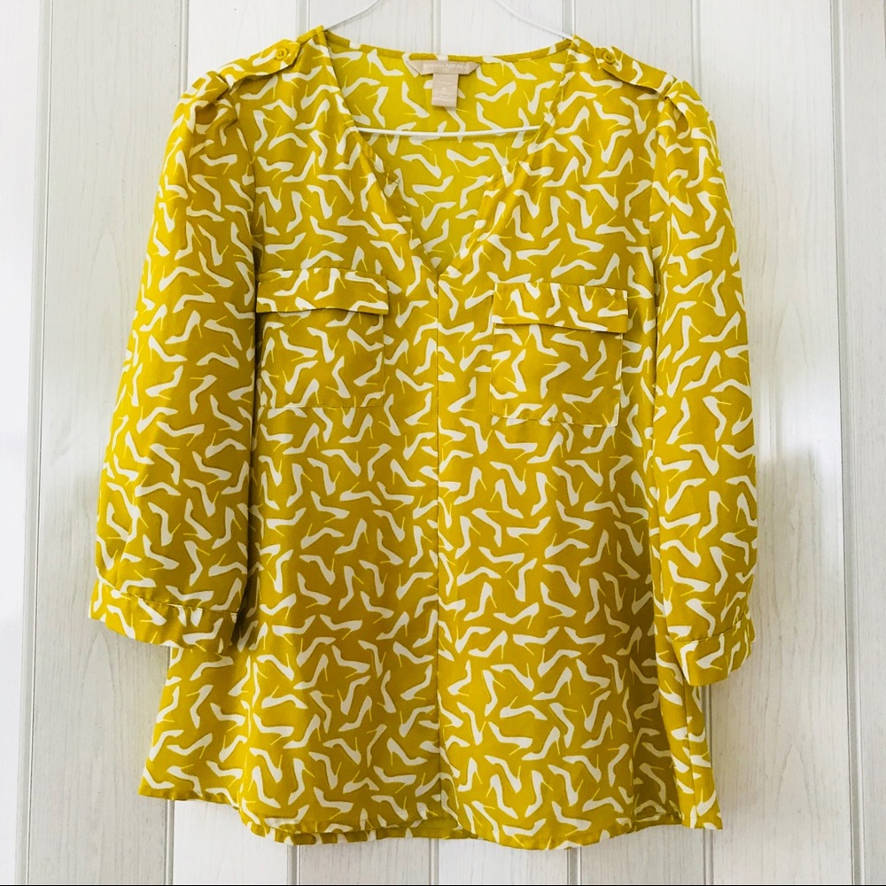 Banana Republic Factory Stiletto Print Blouse